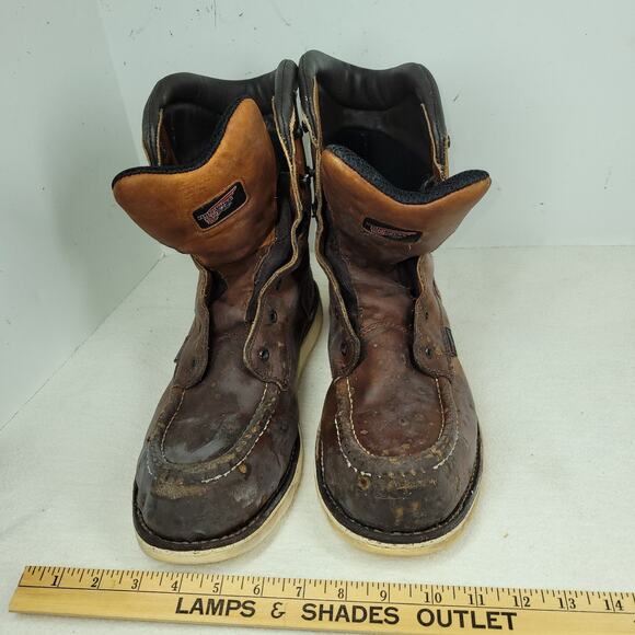 Red Wing Boots Mens Sz 12 D Brown Waterproof Boot Workwear Gorpcore Utility Work - Picture 4 of 16
